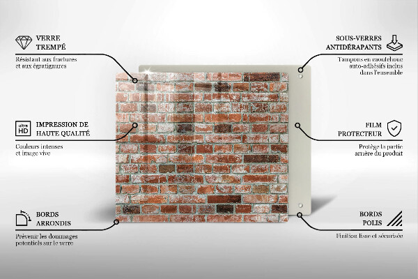 Tábua de cortar alimentos Parede de tijolos antigos