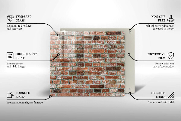 Tábua de cortar alimentos Parede de tijolos antigos