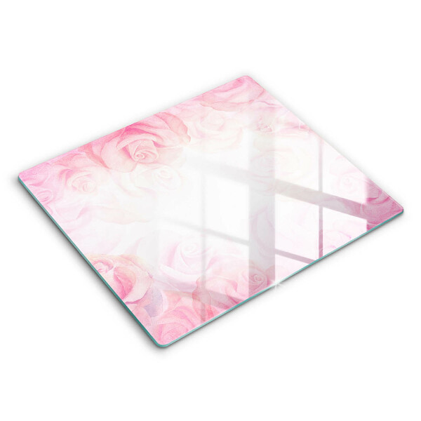 Tábua de vidro Fundo de rosas delicadas