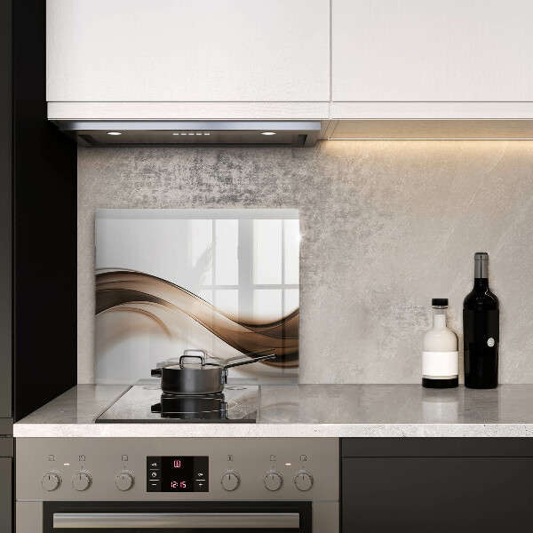 Tábua de vidro Linhas marrons abstratas