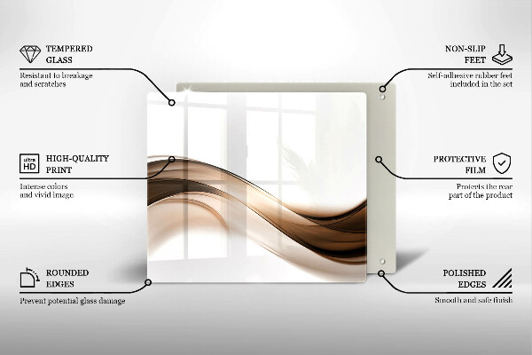 Tábua de vidro Linhas marrons abstratas