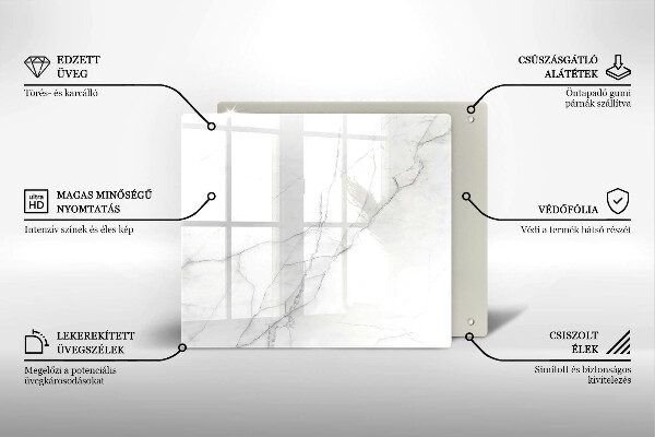 Tábua de corte de vidro Fundo de pedra de mármore