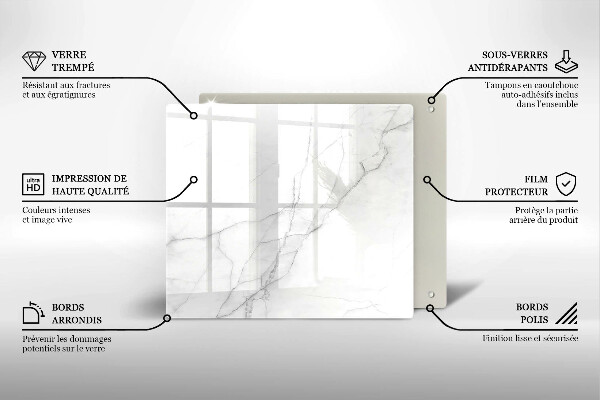 Tábua de corte de vidro Fundo de pedra de mármore