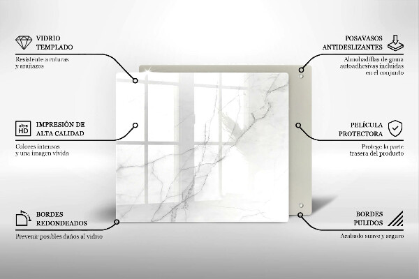 Tábua de corte de vidro Fundo de pedra de mármore