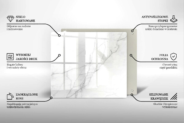 Tábua de corte de vidro Fundo de pedra de mármore