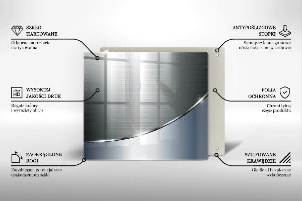 Tábua de cortar de vidro Padrão de abstração de metal