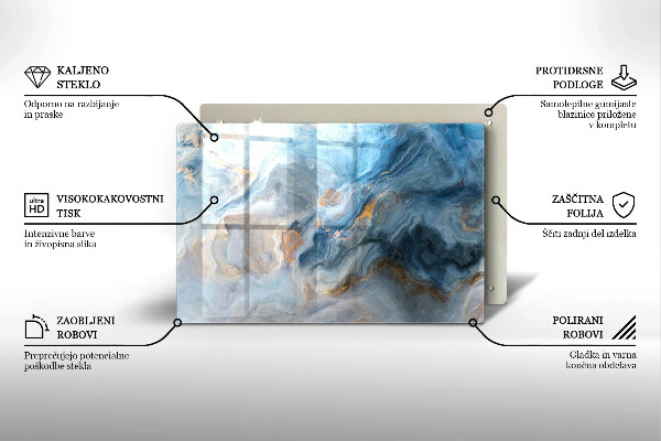 Tábua de vidro Textura de mármore