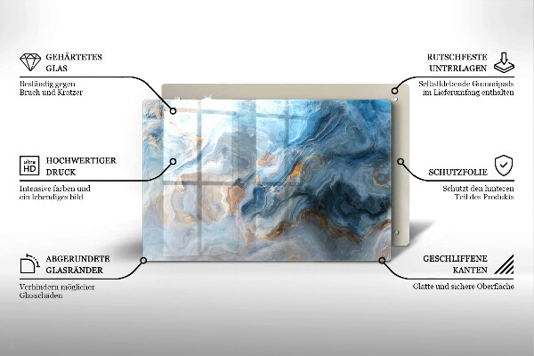 Tábua de vidro Textura de mármore