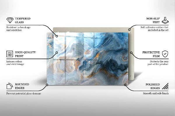 Tábua de vidro Textura de mármore