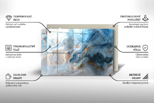 Tábua de vidro Textura de mármore