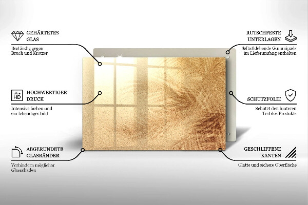 Tábua de cortar de vidro Férias na areia da praia