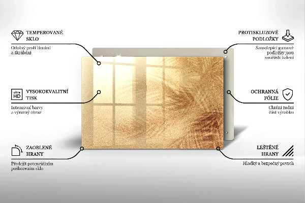 Tábua de cortar de vidro Férias na areia da praia