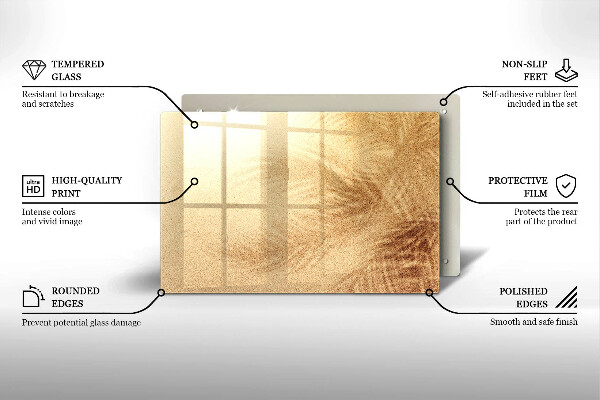 Tábua de cortar de vidro Férias na areia da praia