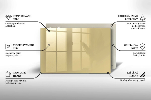 Tábua de corte de vidro Cor bege