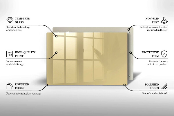 Tábua de corte de vidro Cor bege