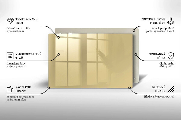 Tábua de corte de vidro Cor bege