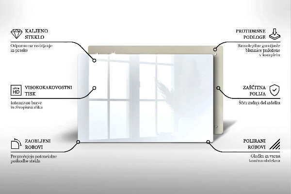 Tábua de cortar de vidro Cor branca