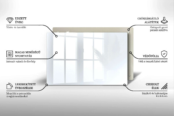 Tábua de cortar de vidro Cor branca