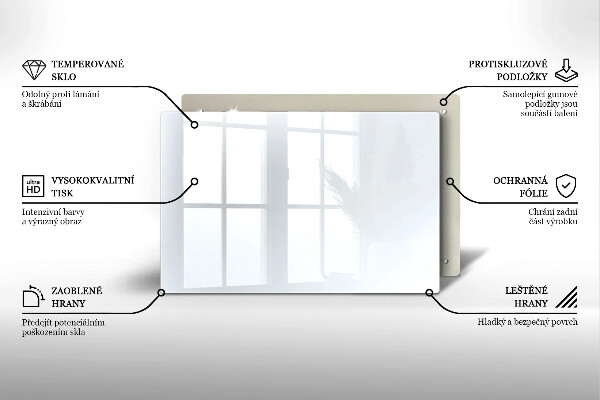 Tábua de cortar de vidro Cor branca