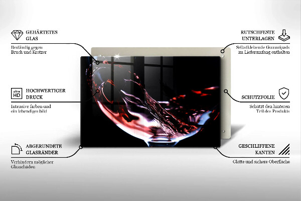 Tábua para cozinha Um copo de vinho tinto