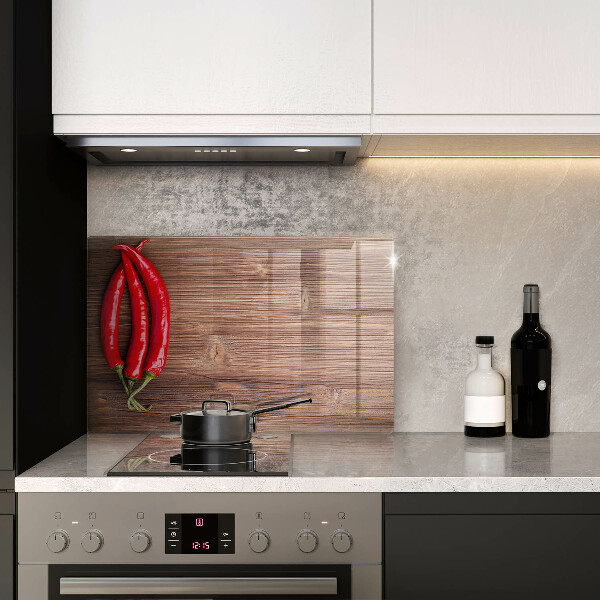 Tábua cozinha Pimentas na madeira