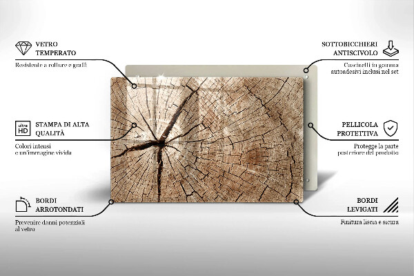 Tábua de cortar alimentos Seção transversal de uma árvore