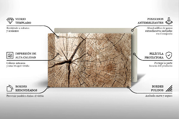 Tábua de cortar alimentos Seção transversal de uma árvore