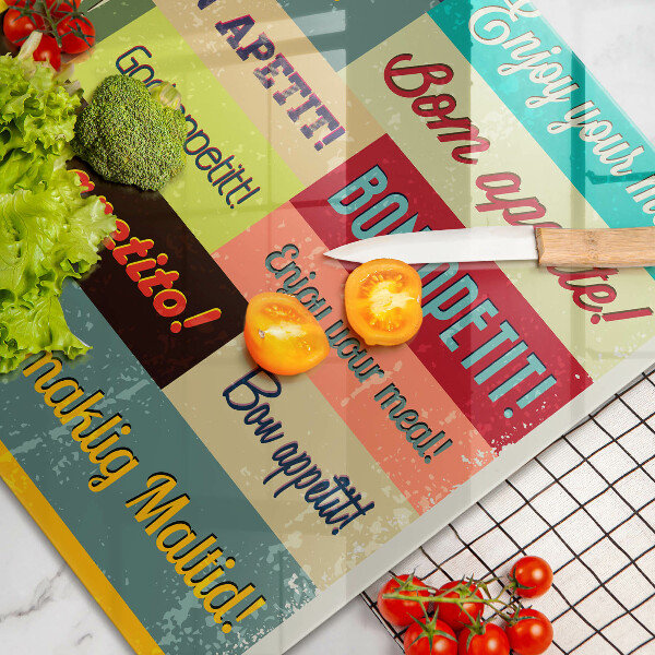 Tábua corte Bon appetit legendas idiomas