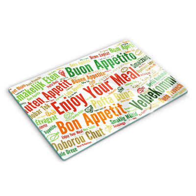 Tábua de cortar Bon appetit legendas idiomas