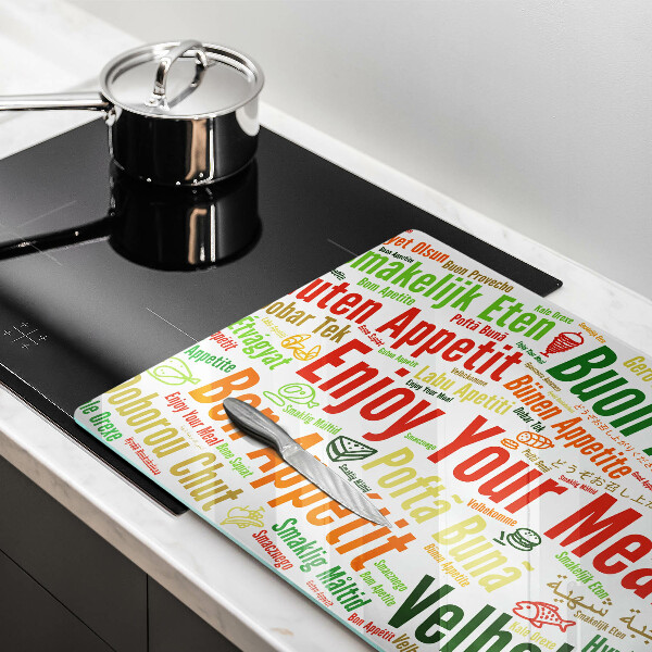 Tábua de cortar Bon appetit legendas idiomas