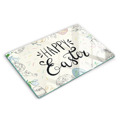 Tábua de vidro Inscrição de Feliz Páscoa