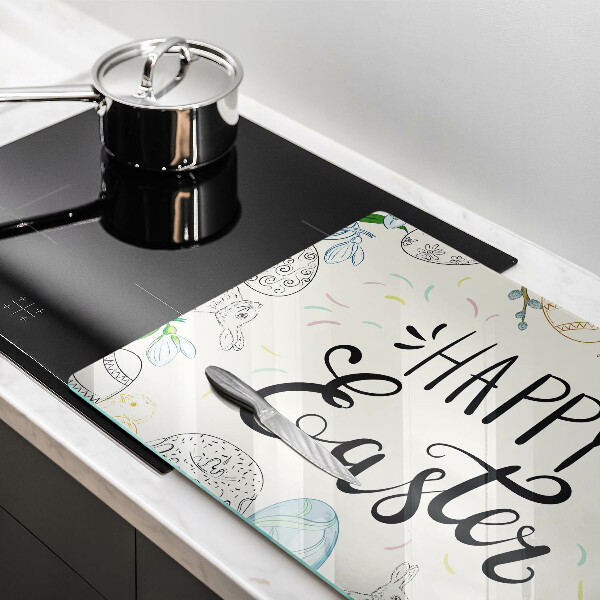 Tábua de vidro Inscrição de Feliz Páscoa