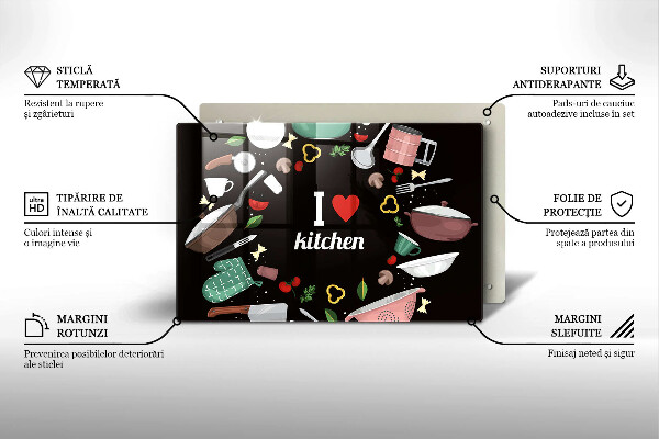 Tábua de cortar Eu amo ilustração de cozinha