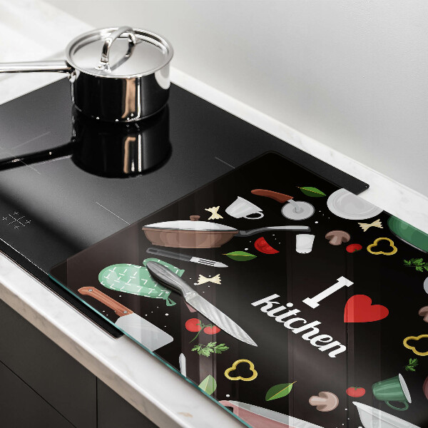 Tábua de cortar Eu amo ilustração de cozinha