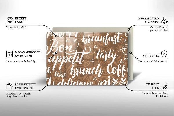 Tábua para corte legendas de bom apetite