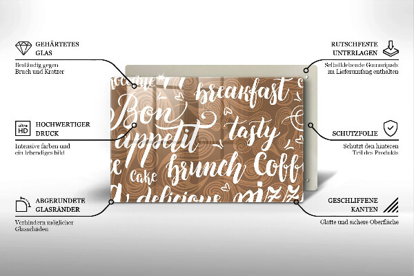 Tábua para corte legendas de bom apetite