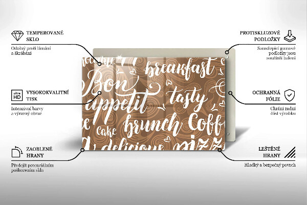 Tábua para corte legendas de bom apetite