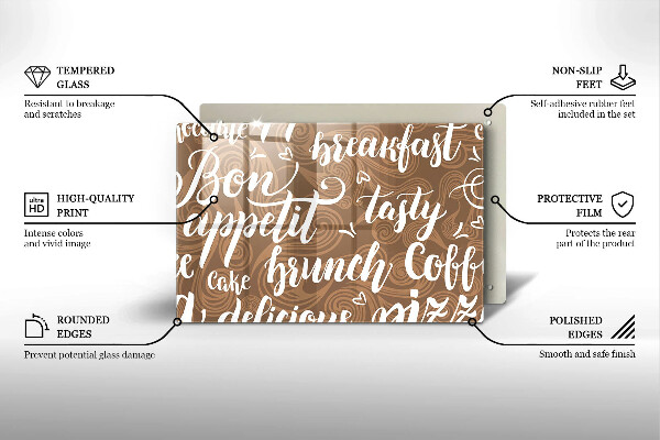 Tábua para corte legendas de bom apetite