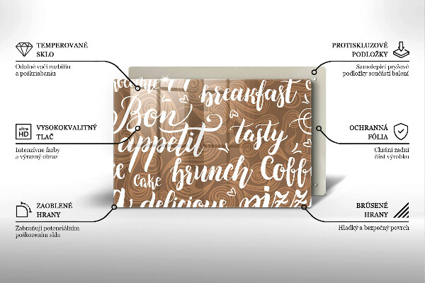 Tábua para corte legendas de bom apetite