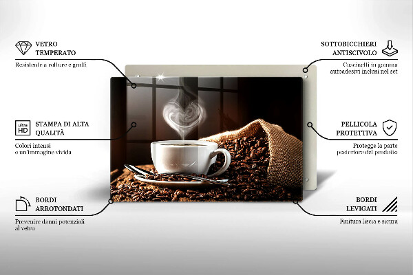 Tábua de corte Café e uma xícara