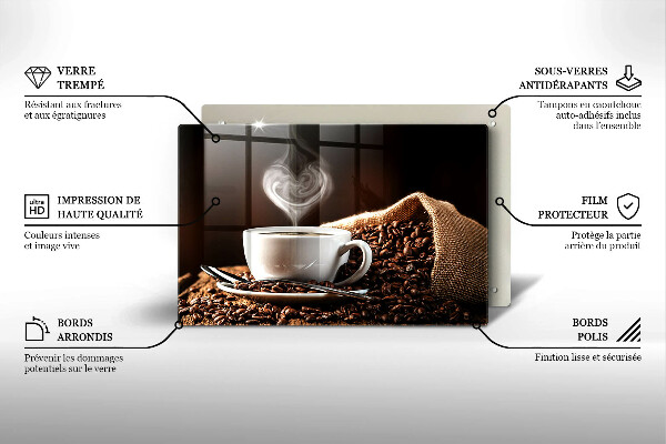 Tábua de corte Café e uma xícara