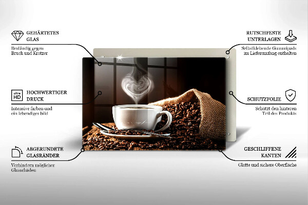 Tábua de corte Café e uma xícara