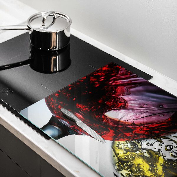 Tábua de cortar de vidro Taças de vinho