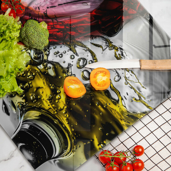 Tábua de cortar de vidro Taças de vinho