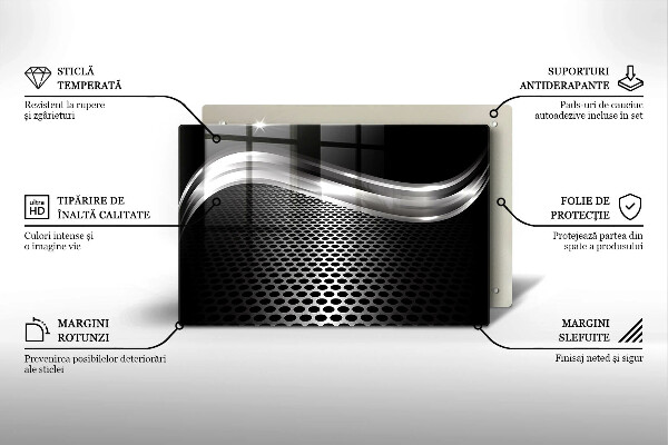 Tábua de cortar de vidro Estrutura metálica