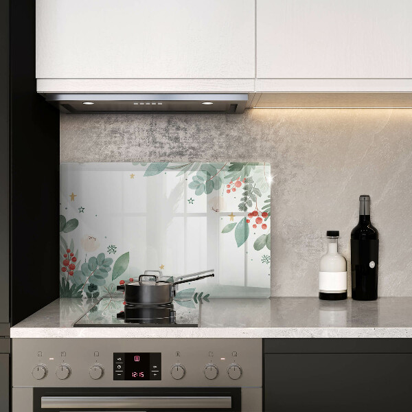 Tábua de vidro Folhas de aquarela