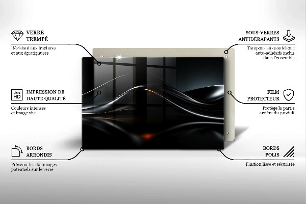 Tábua para cozinha Design 3D abstrato