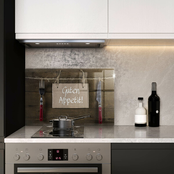 Tábua corte Sinal Guten Appetit nas placas