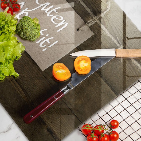 Tábua corte Sinal Guten Appetit nas placas