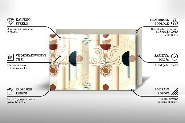 Tábua de cortar alimentos Formas geométricas boho